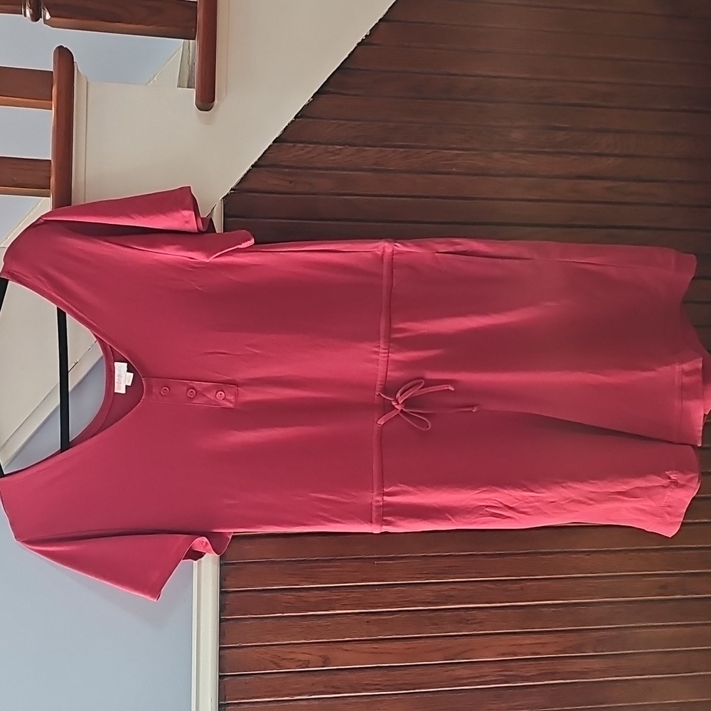 X-Small LuLaRoe Solid Red/Pink Xanthe Shorts Romper